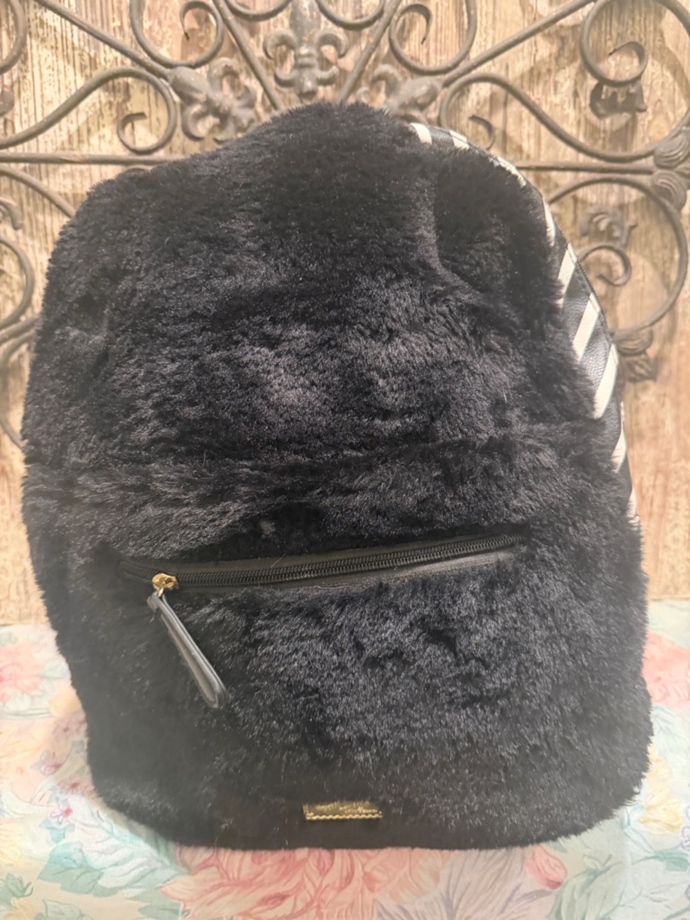 Luv Betsey by Betsey Johnson Furry Hooded Backpack